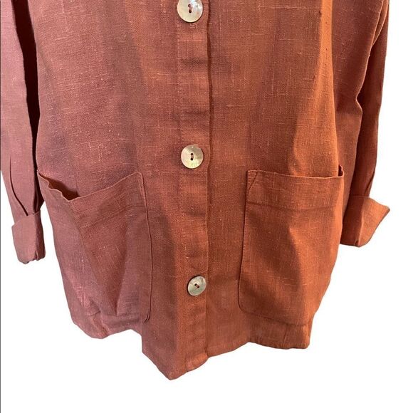 Via Uai by Pollero rose linen top and pants size M/L - Picture 3 of 11